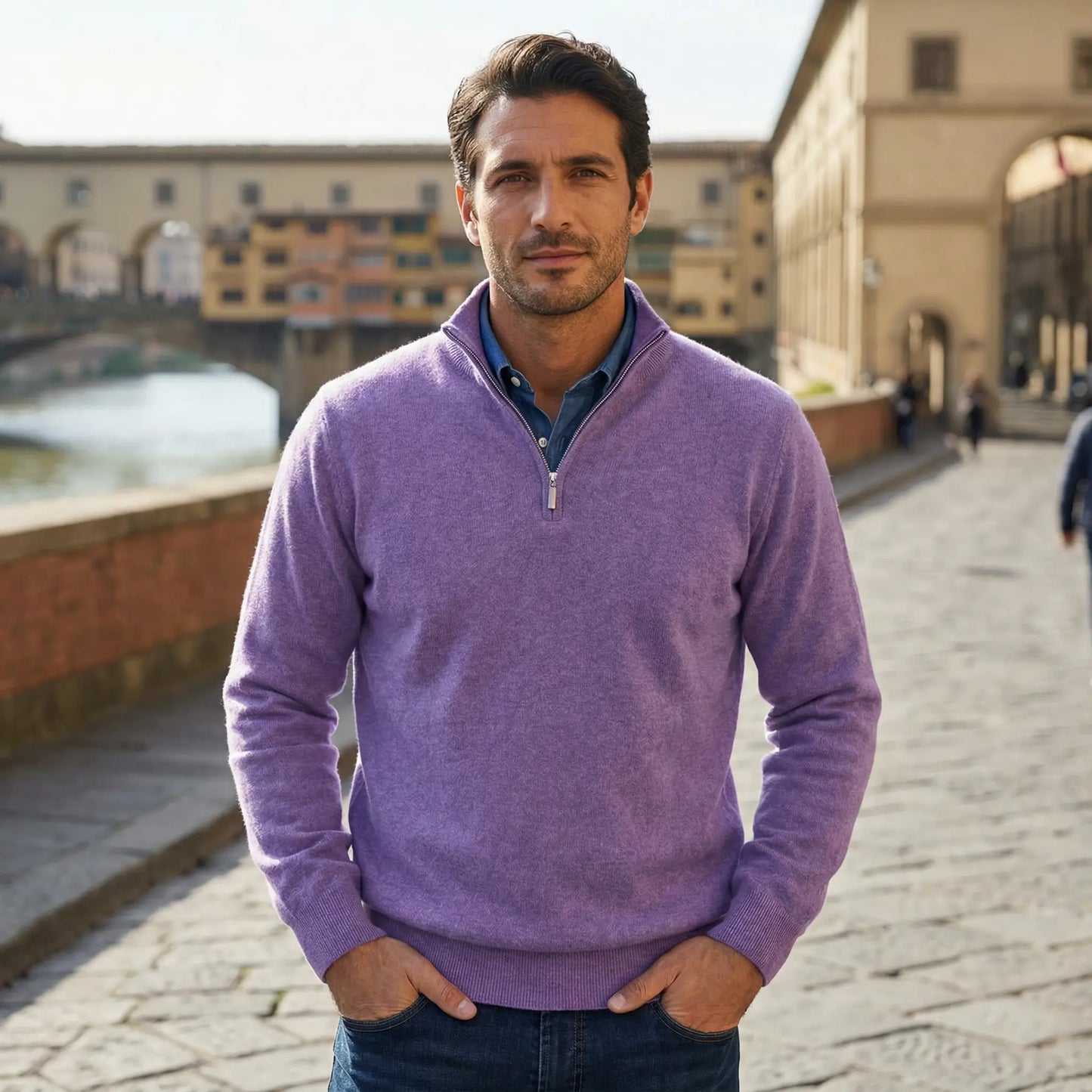 Maglione in Cashmere con Zip